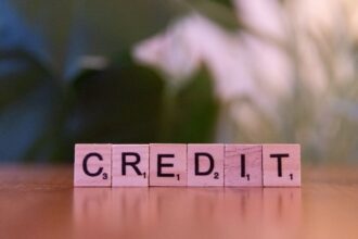 Good credit score – wooden blocks spelling credit against a blurred leafy background