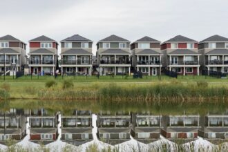 Homeowners insurance – row of modern suburban houses