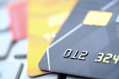 Secured credit card – close-up of a credit card chip